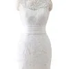 ALIYA | Sheath Scoop Lace Wedding Dresses With Detachable Skirt