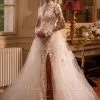 Gorgeous Jewel A-line Long Sleeves Wedding Dress