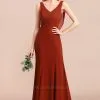 Burgundy V-Neck Aline Wedding Party Dress Sleeveless Bridesmaid Dress With Cape