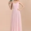 Dreamful Straps Aline Pink Wedding Party Dress Beach Wedding Wear Dress