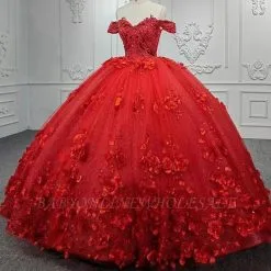 Gorgeous Ruby Strapless Ball Gown Wedding Dress