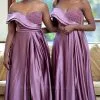 One-Shoulder Sexy Sweet Heart Liac Purple Beaded Long Prom Dresses With Split | Stylish Autumn Long Beads Gowns