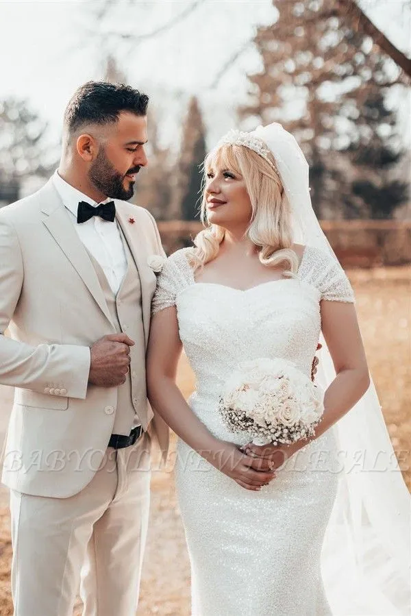 Exquisite Floor Length Sweetheart Portrait Mermaid Lace Satin Wedding Dress With Watteau Train - Image 2