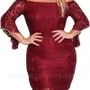 Lace Dress Plus Size Off Shoulder Bodycon Mini Dress Oversize Party Clubwear