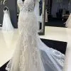 Charming Sweetheart Spaghetti Straps Garden Lace Wedding Dress With Chapel Train