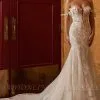 Gorgeous Off-the-Shouloder Floral Lace Wedding Dress Mermaid Tulle Bridal Gown