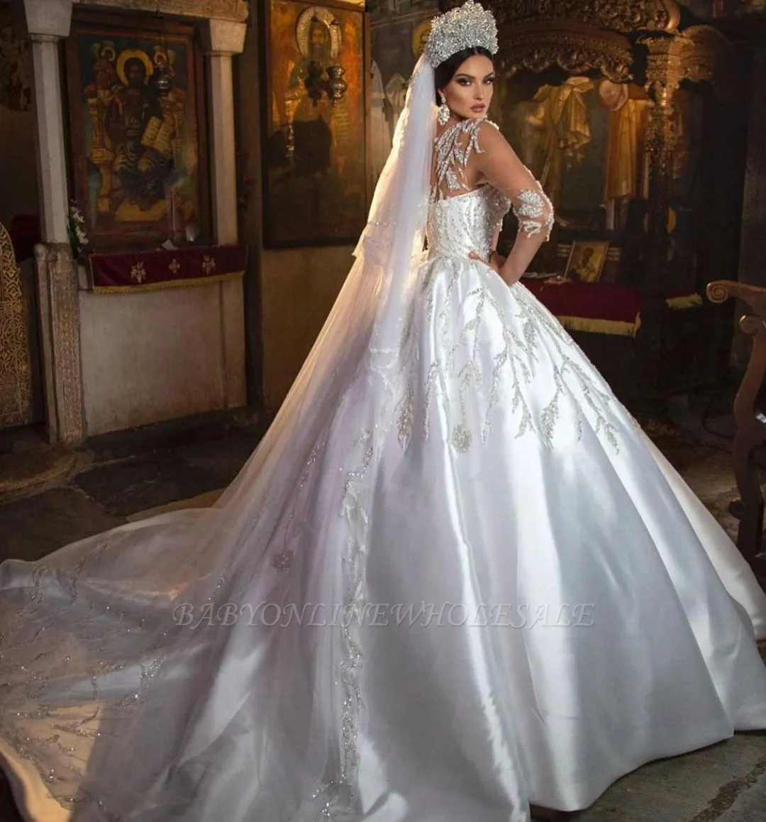 Gorgeous Sweetheart Floral Aline Ball Gown Wedding Dress - Image 3