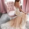Cap Sleeves 3D Floral Lace Mermaid Wedding Gown