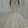 Luxury Sparkle Beaded High Neck Fit And Flare Mermaid Wedding Dress